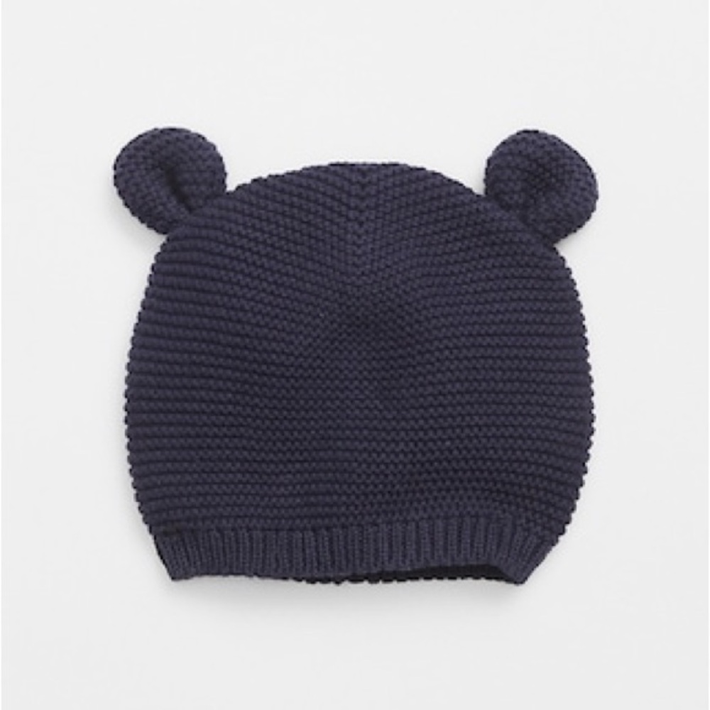 BABY GAP Navy Blue Knit Bear Ear Beanie